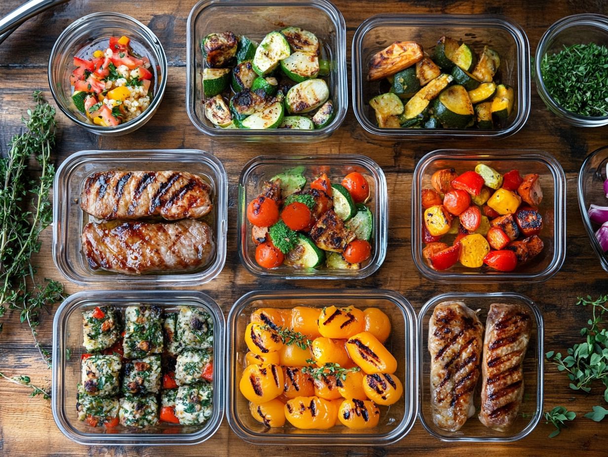 Visual representation of key takeaways for keto meal prepping.