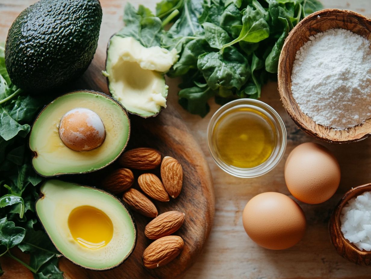 A visual representation of the top 10 must-have keto ingredients for cooking.