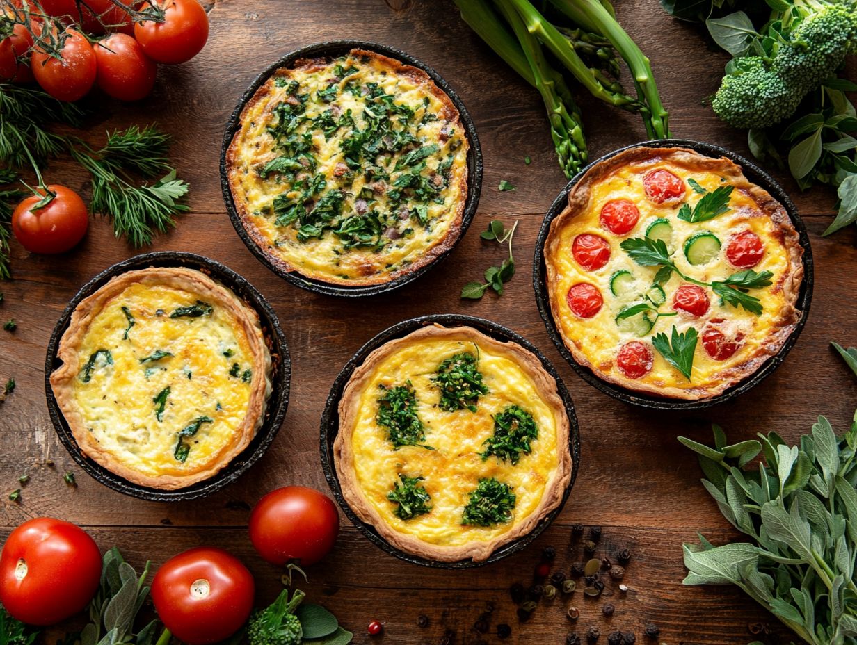 Delicious keto quiche ingredients displayed