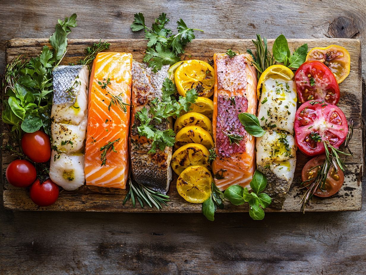 An array of keto-friendly fish options