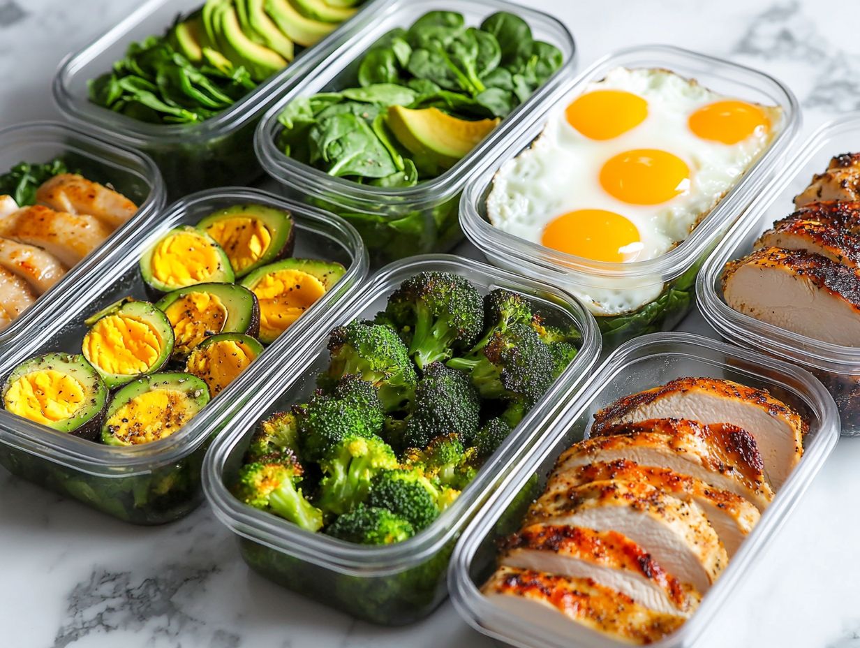 Image depicting frequently asked questions about keto meal prep