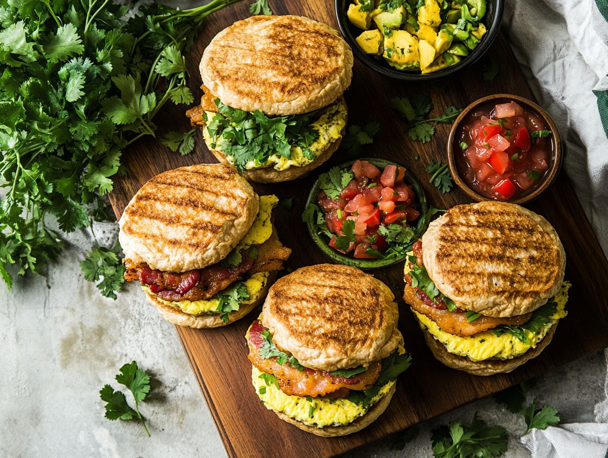 Delicious and nutritious keto breakfast sandwich ingredients