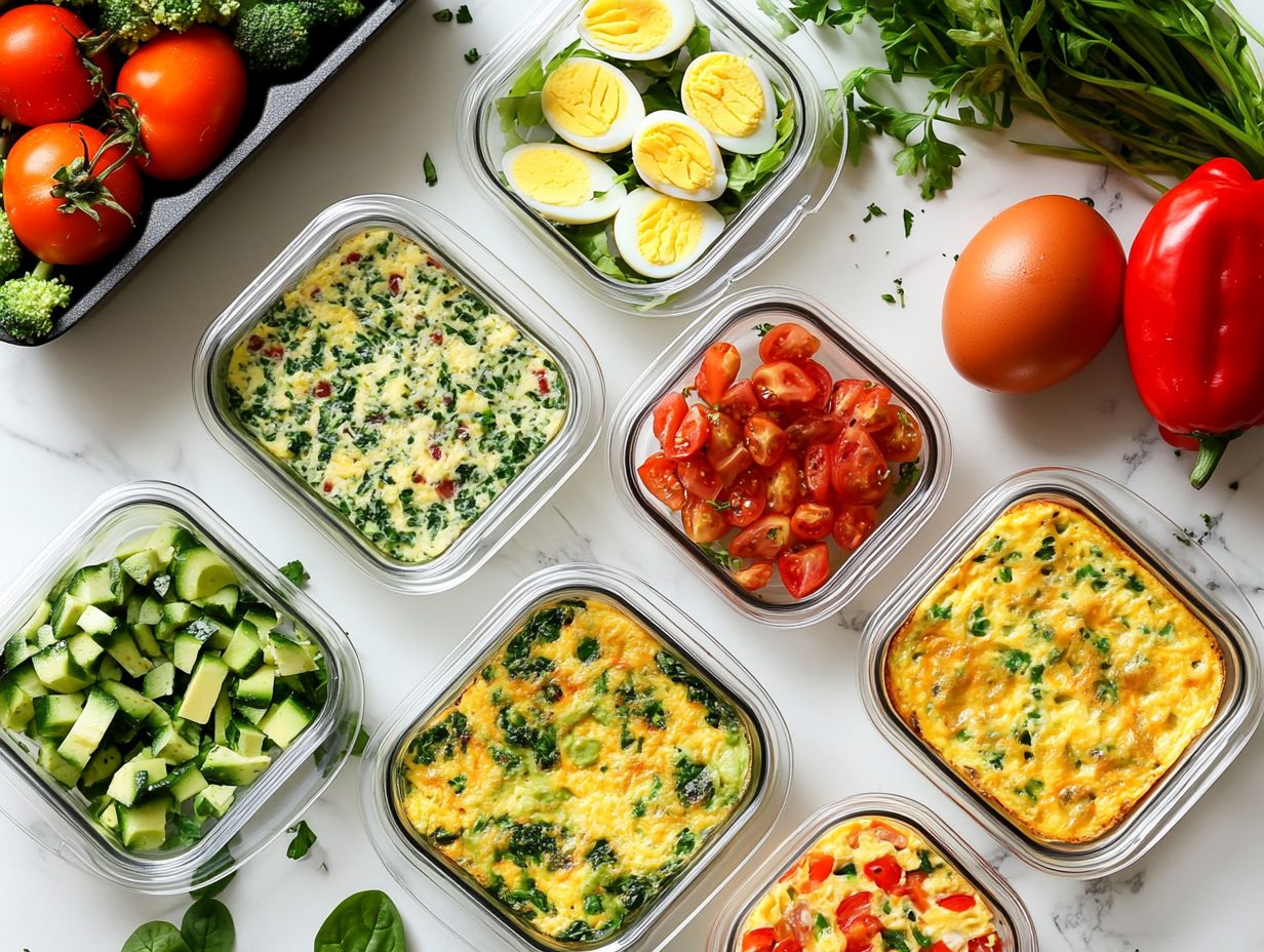 Image showcasing various keto meal prep recipes