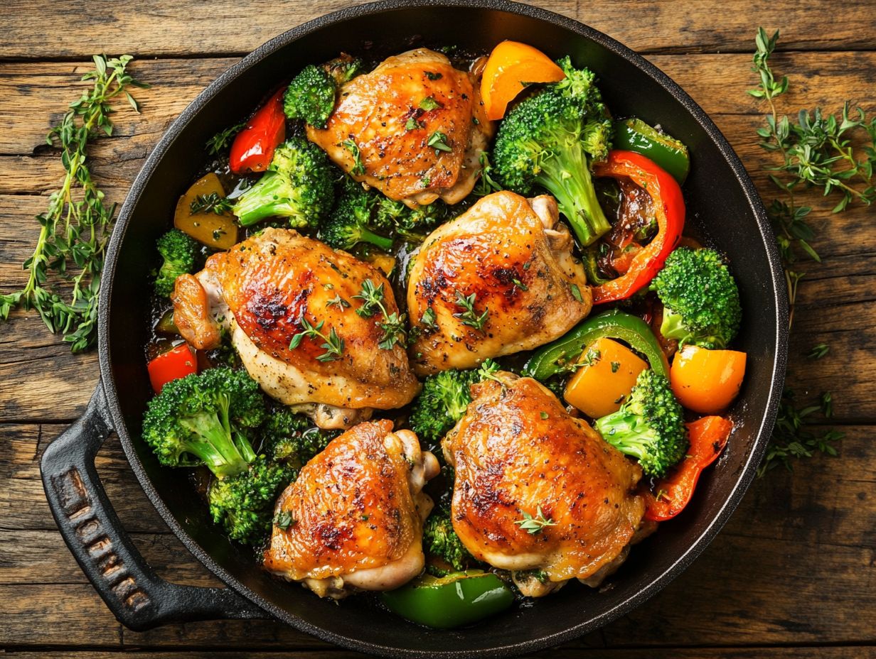 A collection of hearty one-pan keto chicken meals