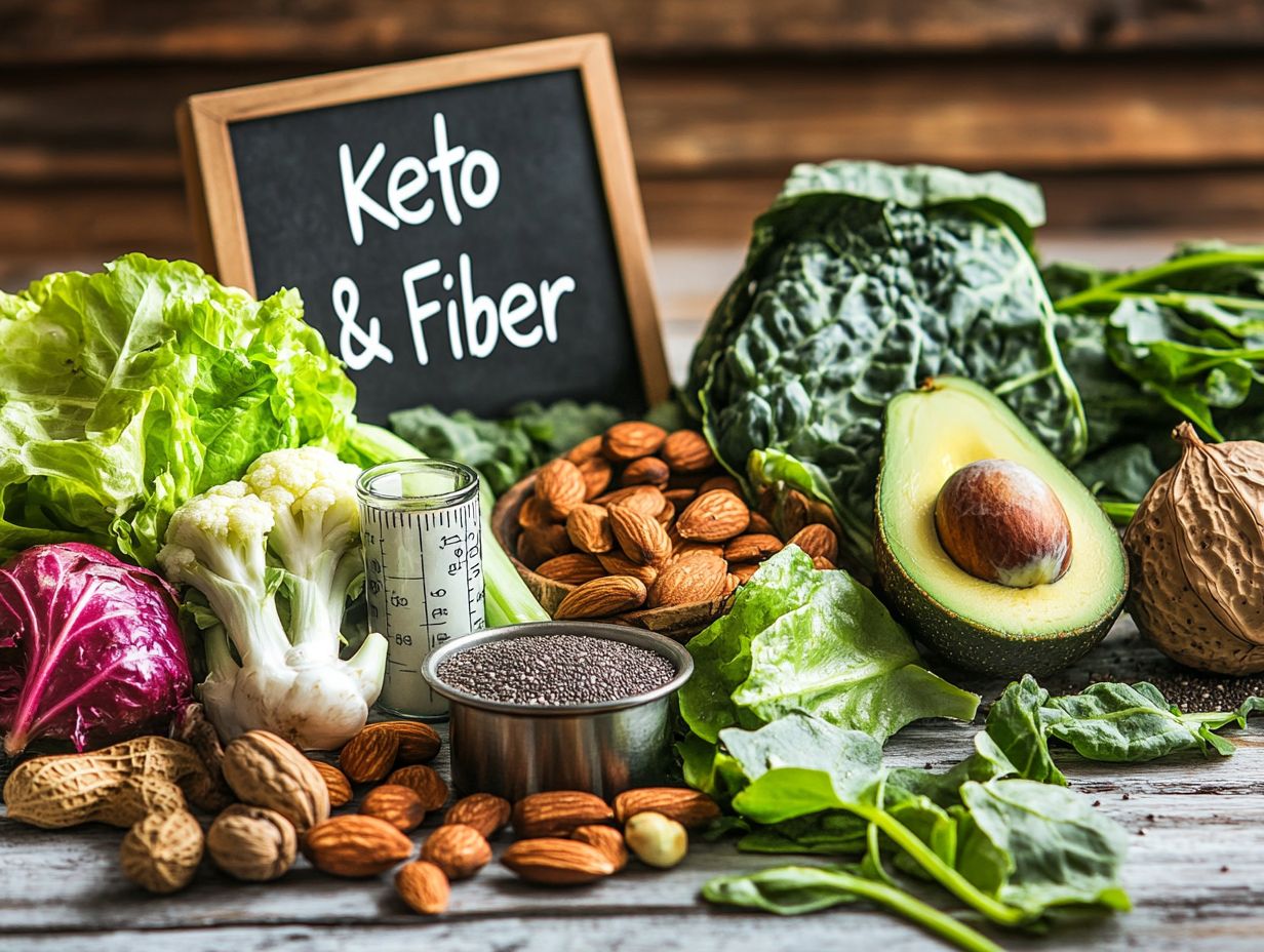 Visual representation of frequently asked questions about the Keto Diet and fiber intake.