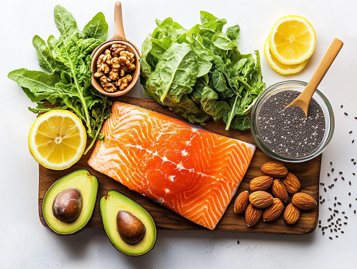 A variety of foods high in omega-3 fatty acids