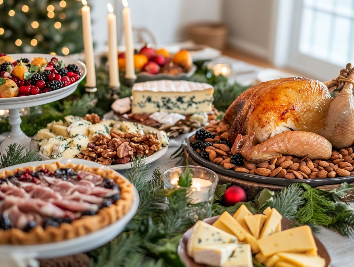 Visual summary of keto-friendly holiday meal ideas