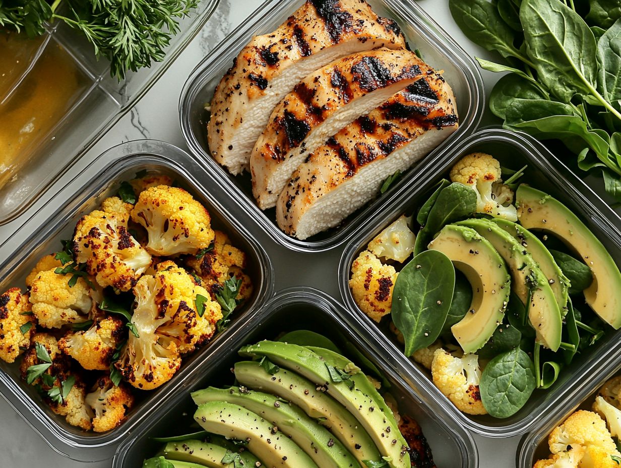 A variety of keto-friendly meal prep ideas on a budget