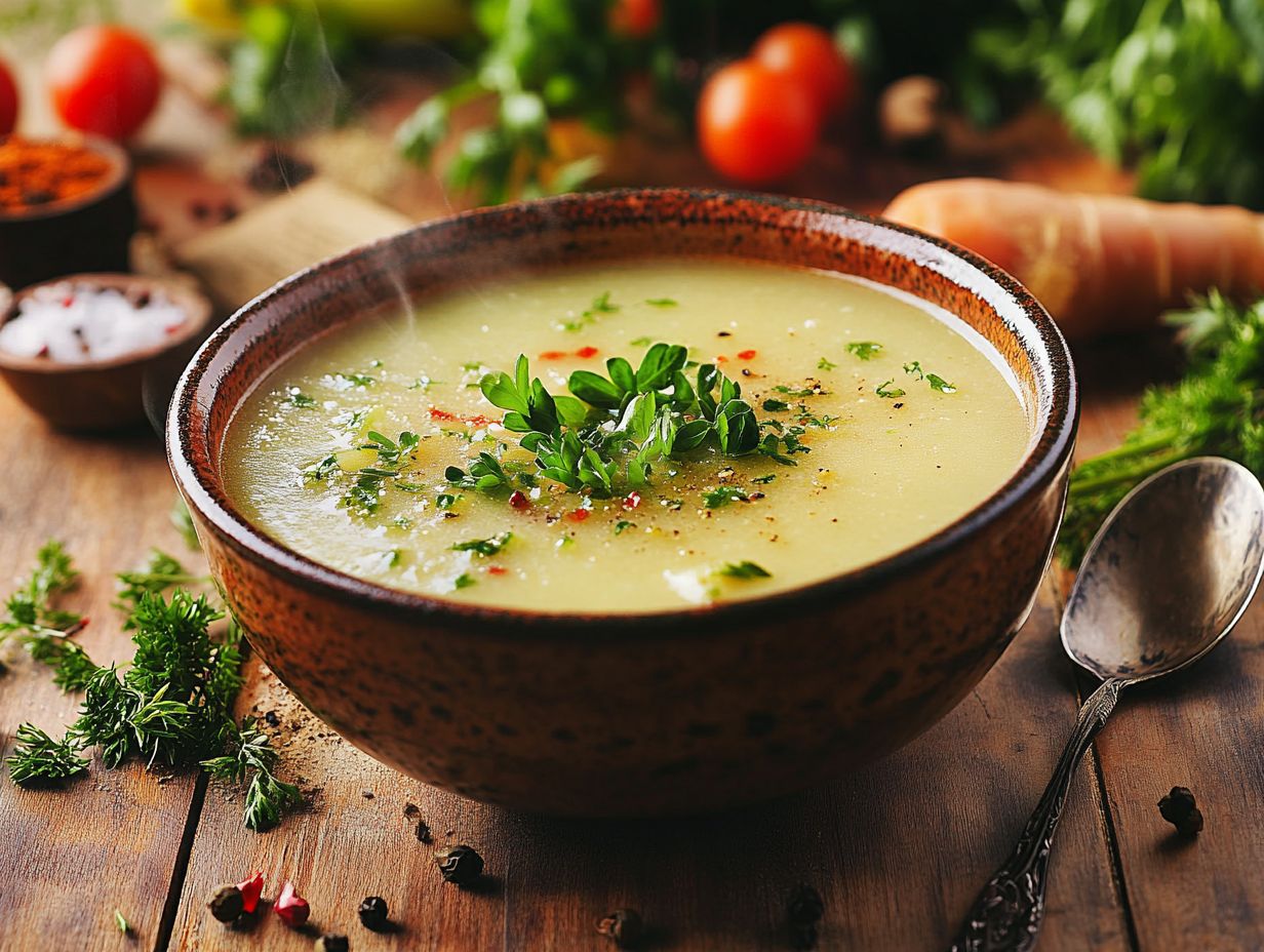 Delicious keto-friendly soup served in a bowl