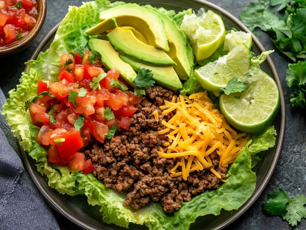 A plate of Keto-Friendly Tacos prepared for Taco Tuesday