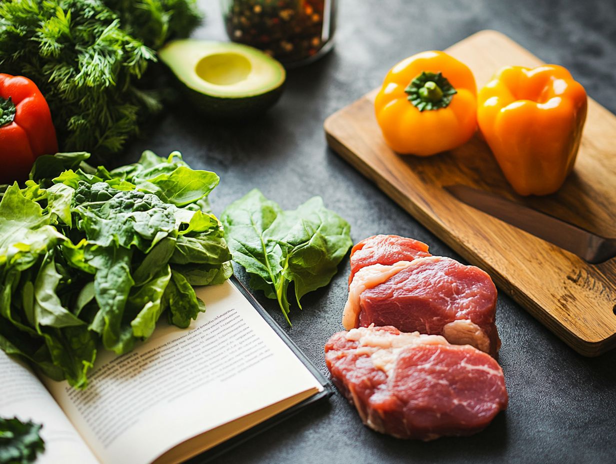 A visual guide to keto meal prep for beginners with tips and key ingredients