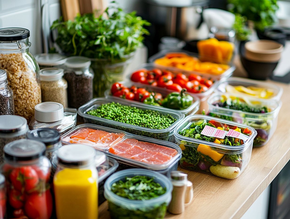 A variety of keto meal prep containers for proper storage techniques