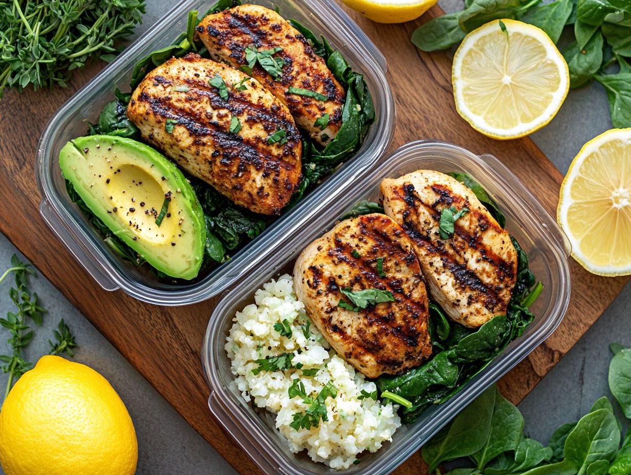 Variety of high-carb foods including bread, pasta, and grains.