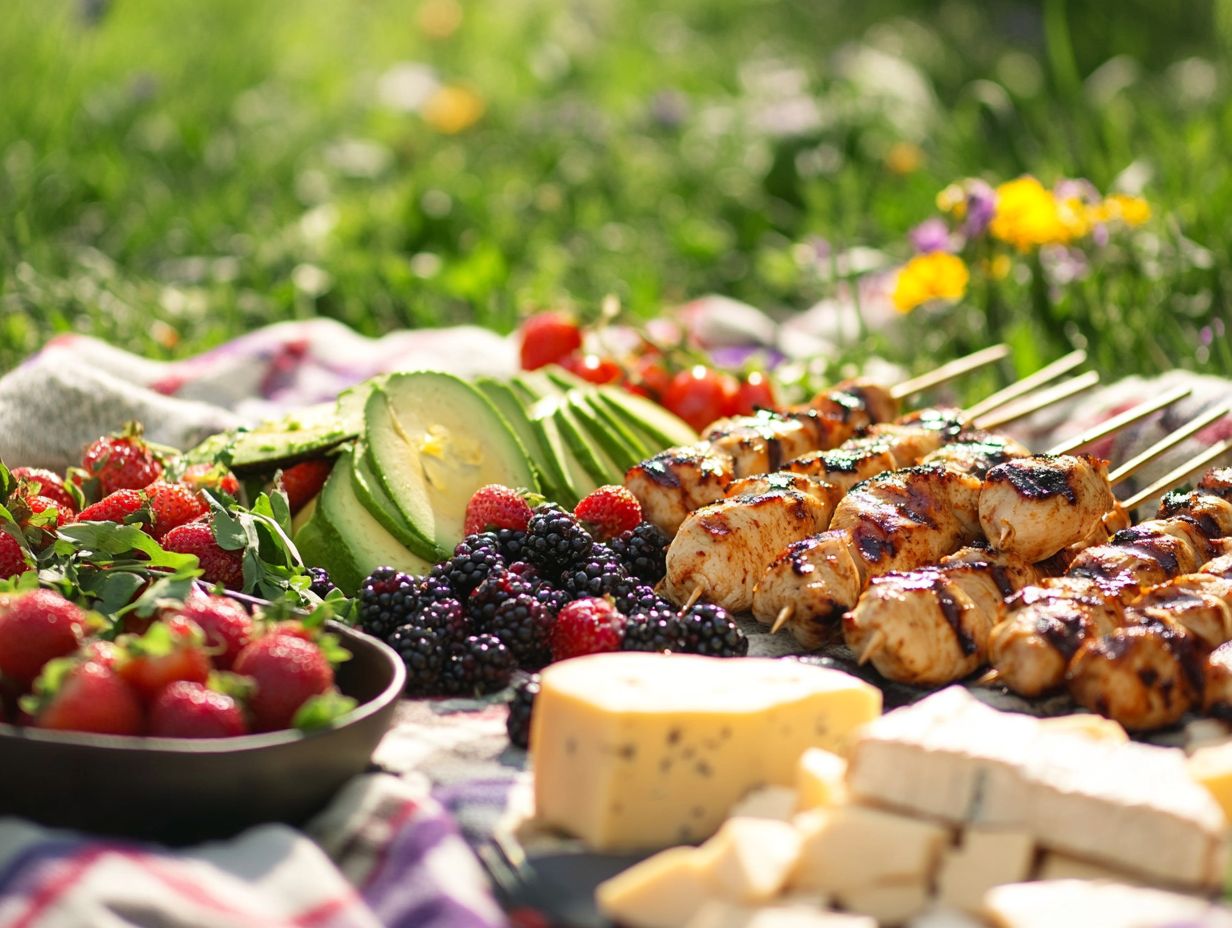 Visual representation of keto-friendly picnic ideas