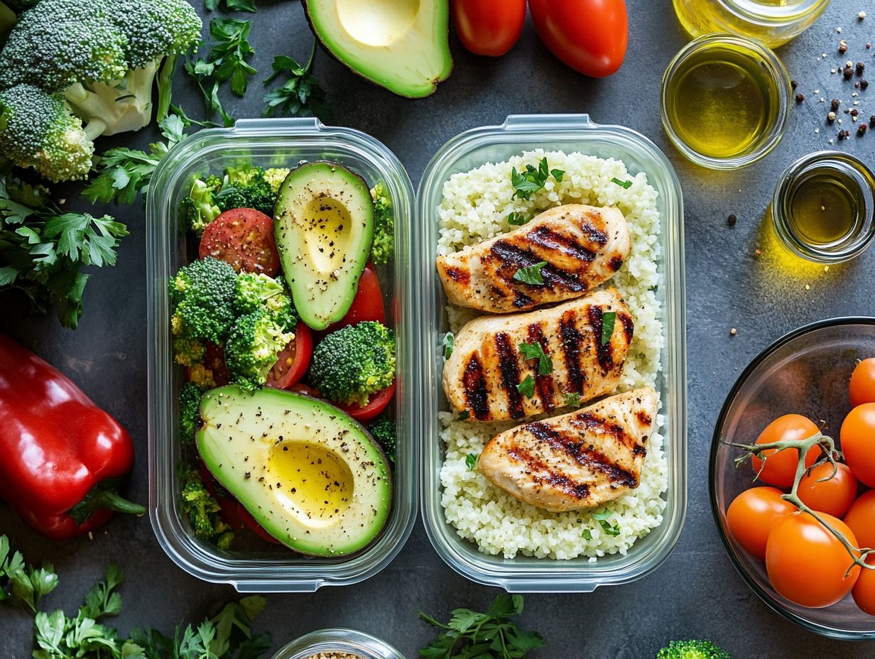 Image depicting frequently asked questions about keto meal prep