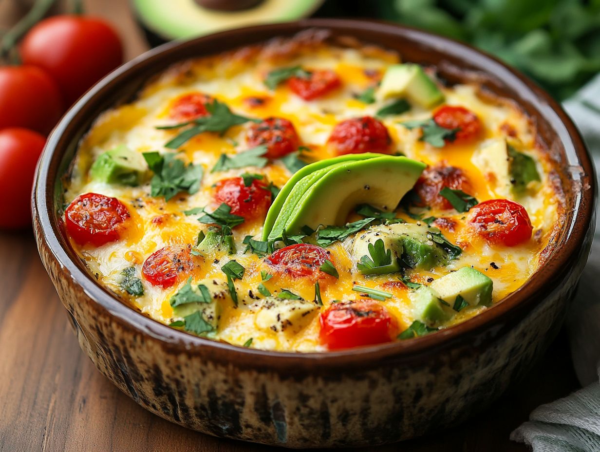 A delicious savory keto casserole with fresh ingredients