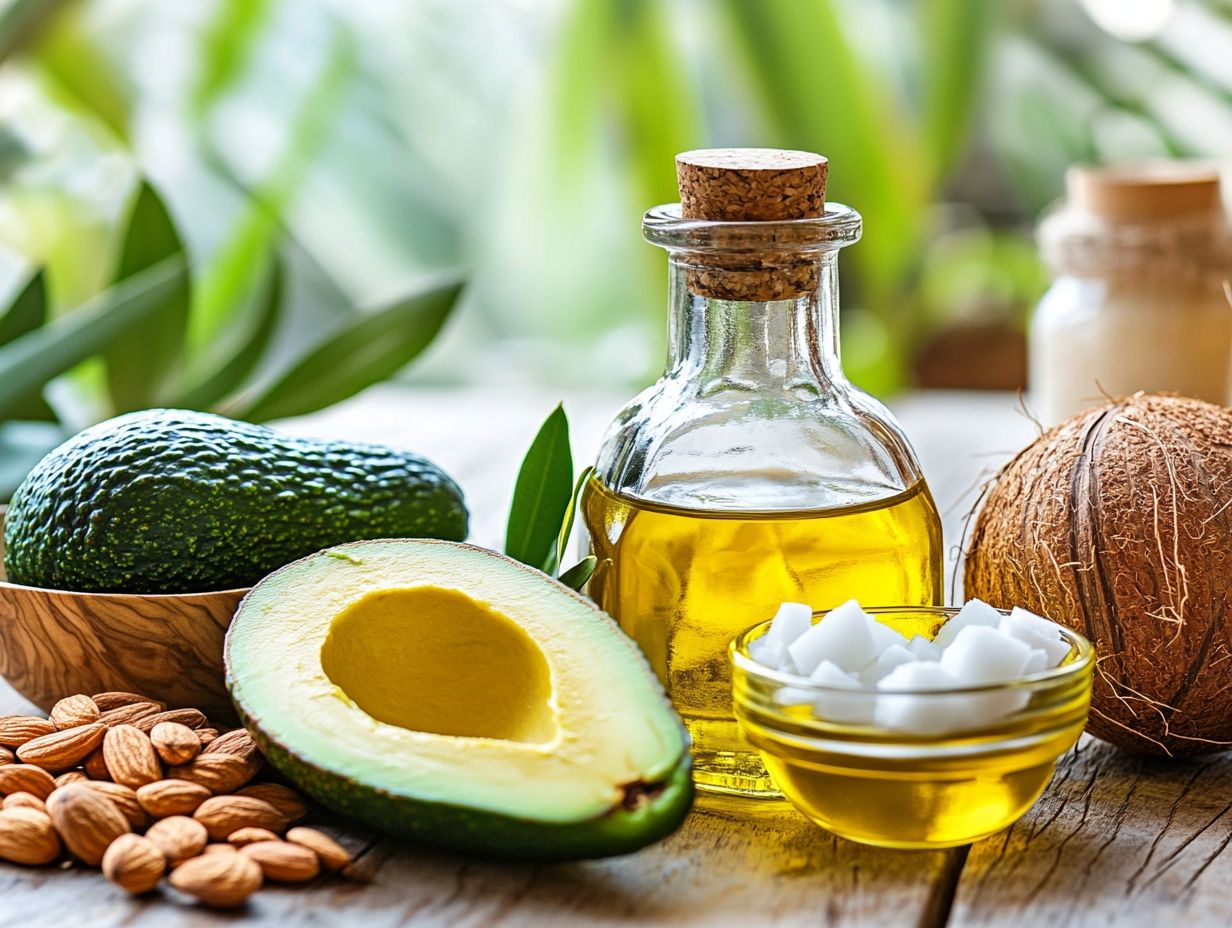 A variety of healthy fats for Keto meals